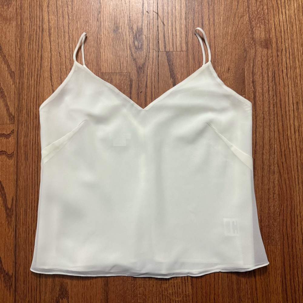 Jenny Yoo V neck strappy camisole top in white size 4 - Picture 4 of 13